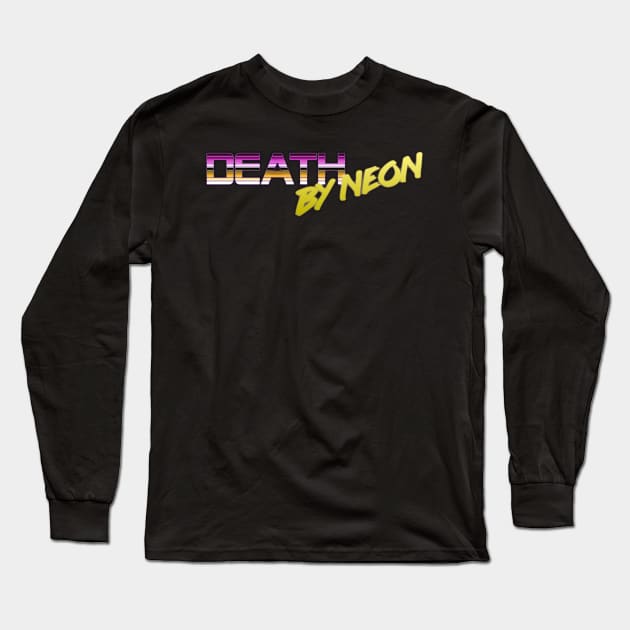 Death By Neon Logo Design - Official Product Color 4 - cinematic synthwave / horror / berlin school / retrowave / dreamwave t-shirt Long Sleeve T-Shirt by DeathByNeonOfficial